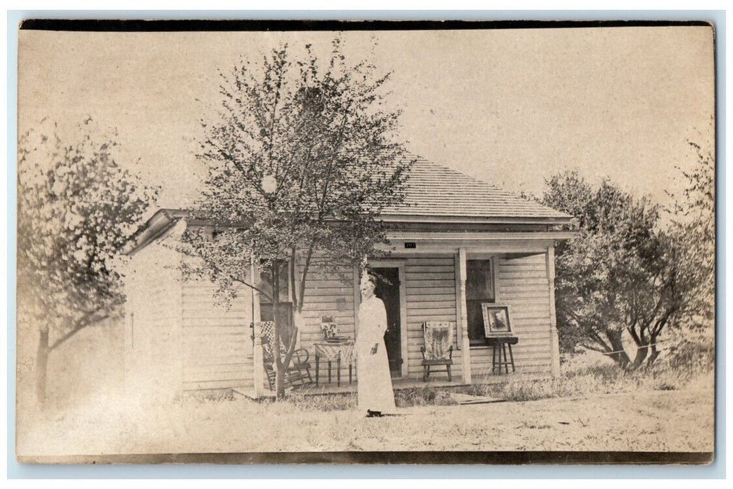 1911 Home Residence Rocking Chair View Centerville Iowa IA RPPC Photo Postcard