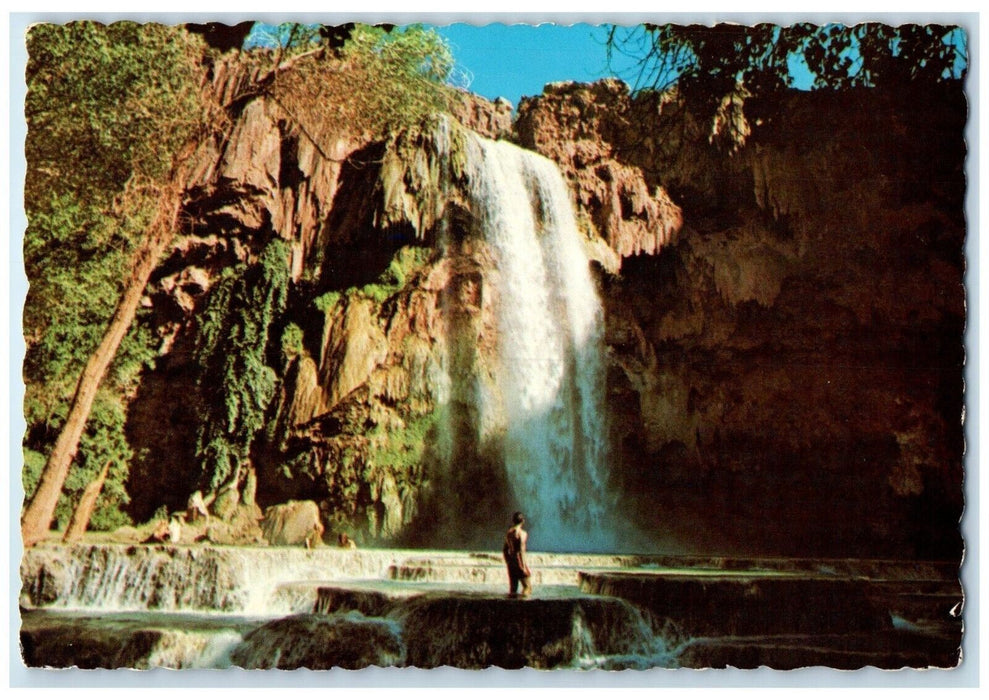 c1950's Havasu Falls Deep In The Grand Canyon Arizona AZ Vintage Postcard