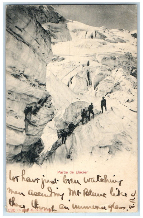 1904 Glacier Mountain Climbing Mont Blanc France Posted Antique Postcard