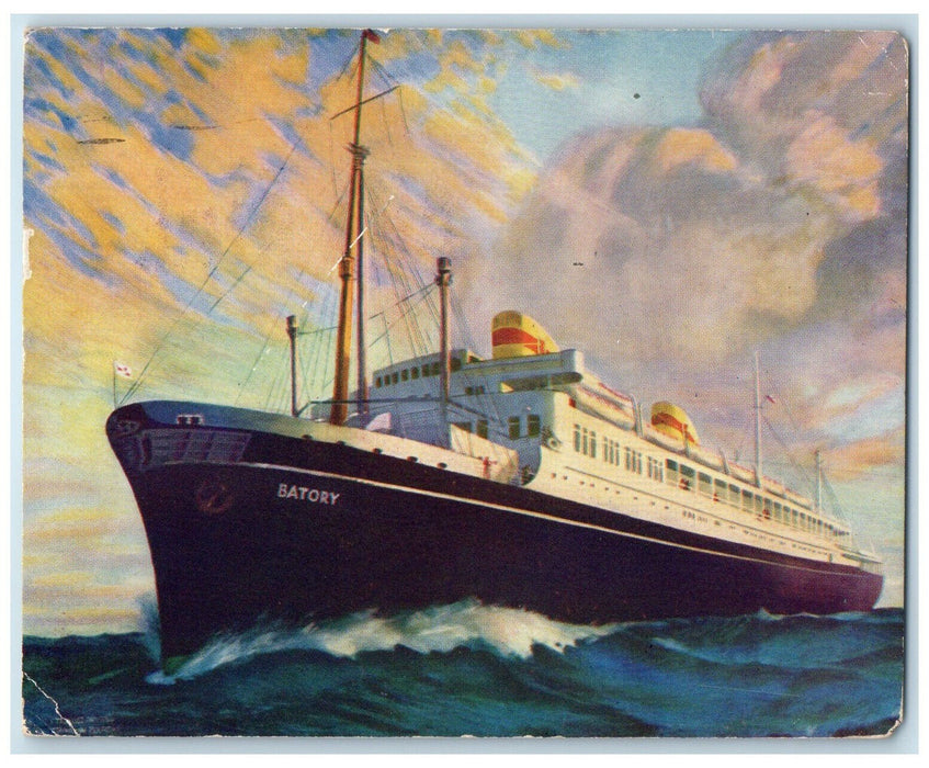 1948 Motorship "Batory" Gdynia America Shipping Lines LTD Gdynia Poland Postcard