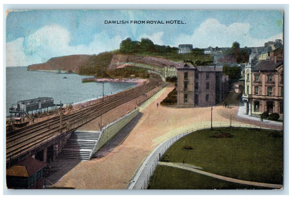 1928 Dawlish From Royal Hotel Devon England Posted Antique Postcard