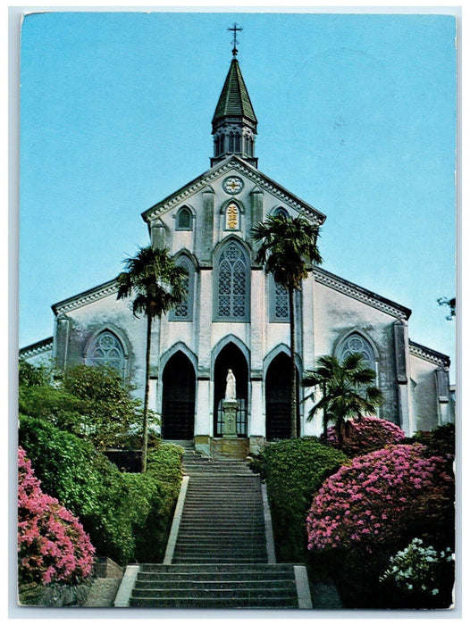 c1960's Oura Roman Catholic Church Nagasaki Japan Vintage Air Mail Postcard