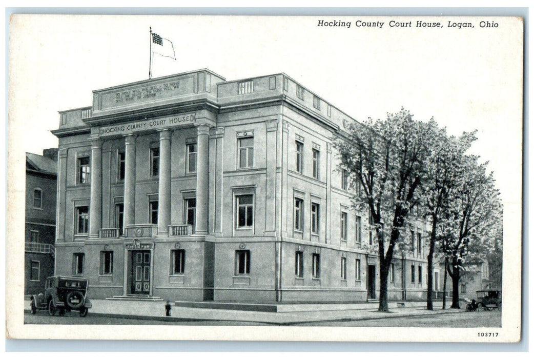 c1940 Exterior View Hocking County Court House Logan Ohio OH Unposted Postcard