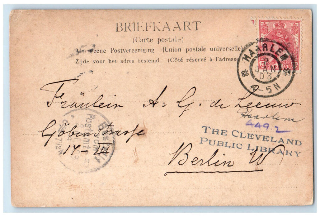 1903 The Amsterdamse Poort Haarlem Netherlands Antique Posted Postcard