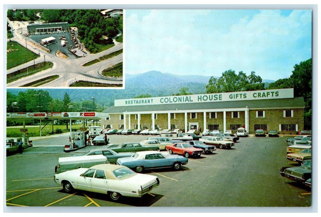 c1960 Colonial House Interstate Parking Lot Caryville Tennessee Vintage Postcard