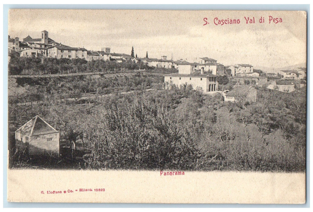 c1905 Panorama San Casciano in Val di Pesa Italy Antique Unposted Postcard