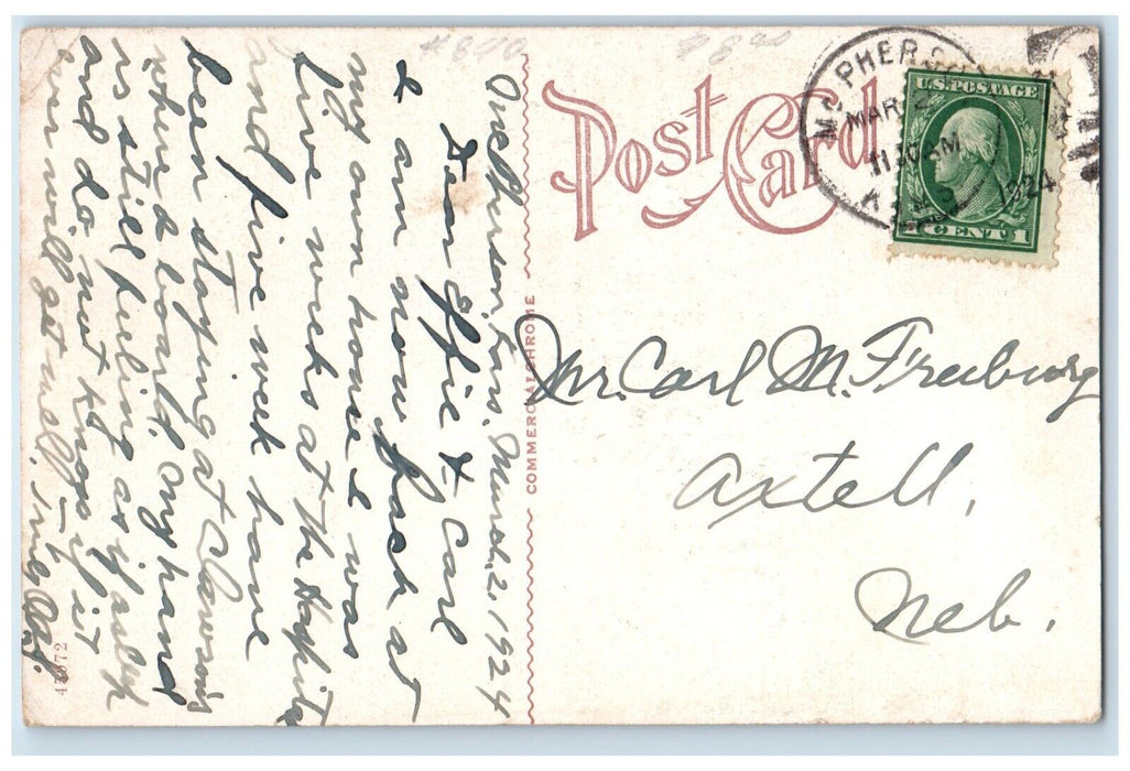 1924 Scenic View Travelers Gate Court House McPherson Kansas KS Antique Postcard