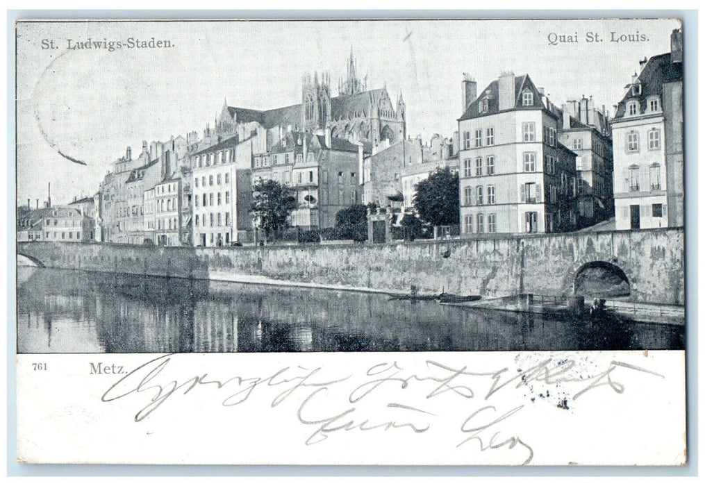 1900 St. Ludwigs-Staden Quai St. Louis Nantes France Antique Posted Postcard