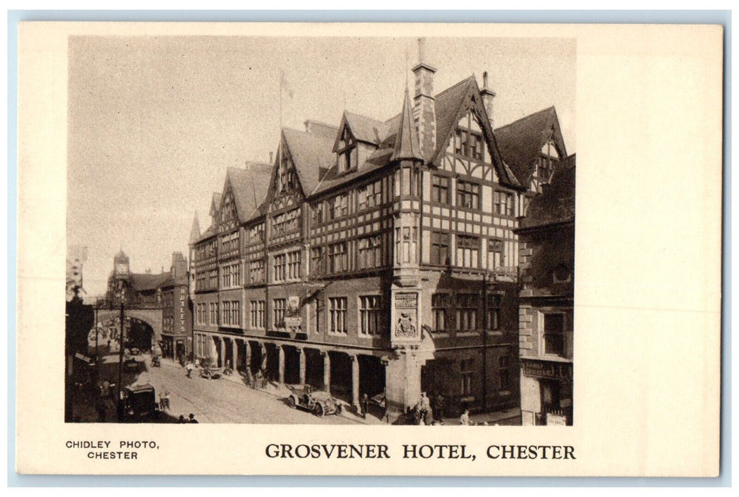 1931 Scene at Grosvener Hotel Chester England Unposted Antique Postcard