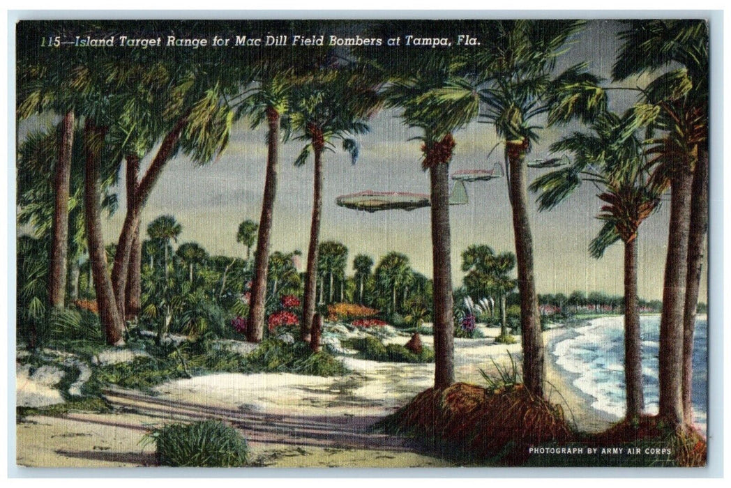 Island Target Range For Mac Dill Field Bombers At Tampa Florida FL Postcard