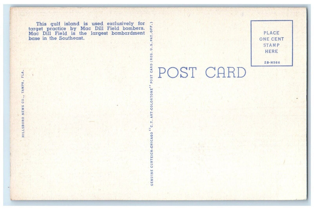 Island Target Range For Mac Dill Field Bombers At Tampa Florida FL Postcard