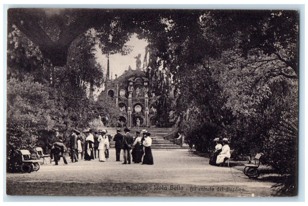 c1910 At the Entrance of the Garden Lake Maggiore Switzerland Postcard