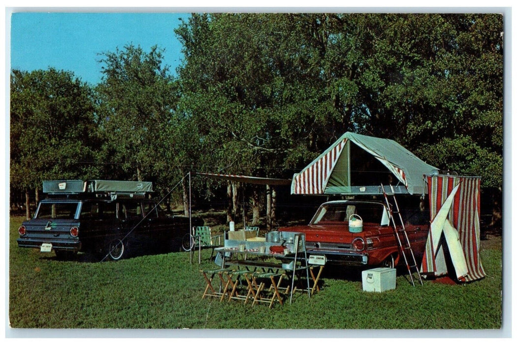 c1960's The Camp'Otel 4 Person Cartop Camper Forth Worth Texas TX Postcard