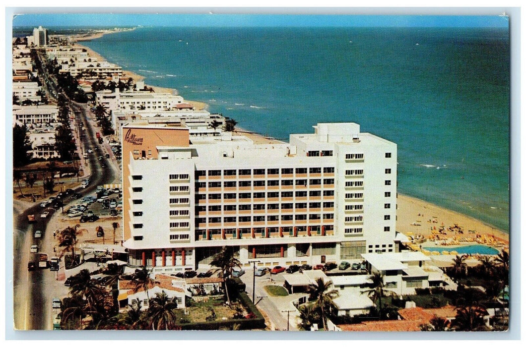 c1960 Biltmore Terrace Hotel Pool Cabana Club Pool Miami Beach Florida Postcard