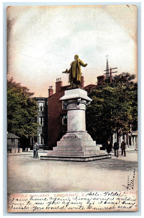 1908 Garfield Monument Street Buildings Cincinnati Ohio Antique Vintage Postcard