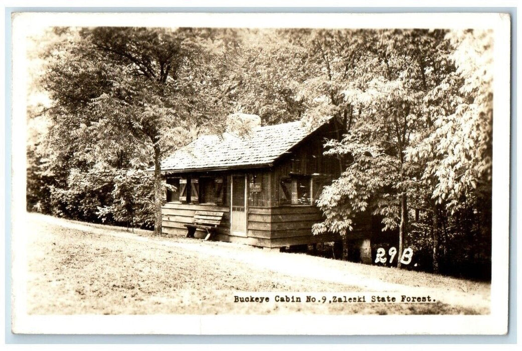 1946 Buckeye Cabin No. 9 State Forest View Zaleski Ohio OH RPPC Photo Postcard