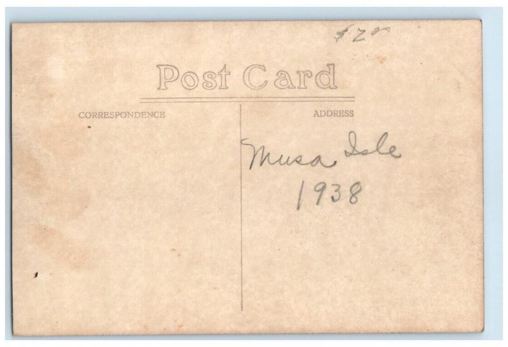 1938 Boy Child Alligator Musa Isle Miami Florida FL RPPC Photo Postcard