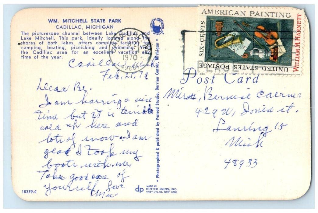 1970 View Of WM Mitchell State Park Cadillac Michigan MI Posted Vintage Postcard