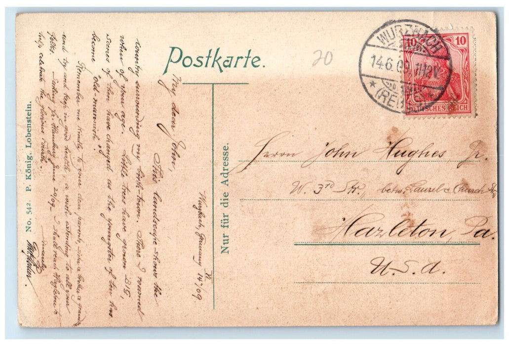 1909 Charlottenfels Wurzbach Railway Line Lobenstein Eichicht Germany Postcard