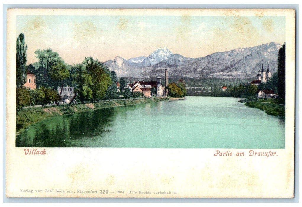 c1905 View of Villach Part of Drauufer Austria Antique Unposted Postcard