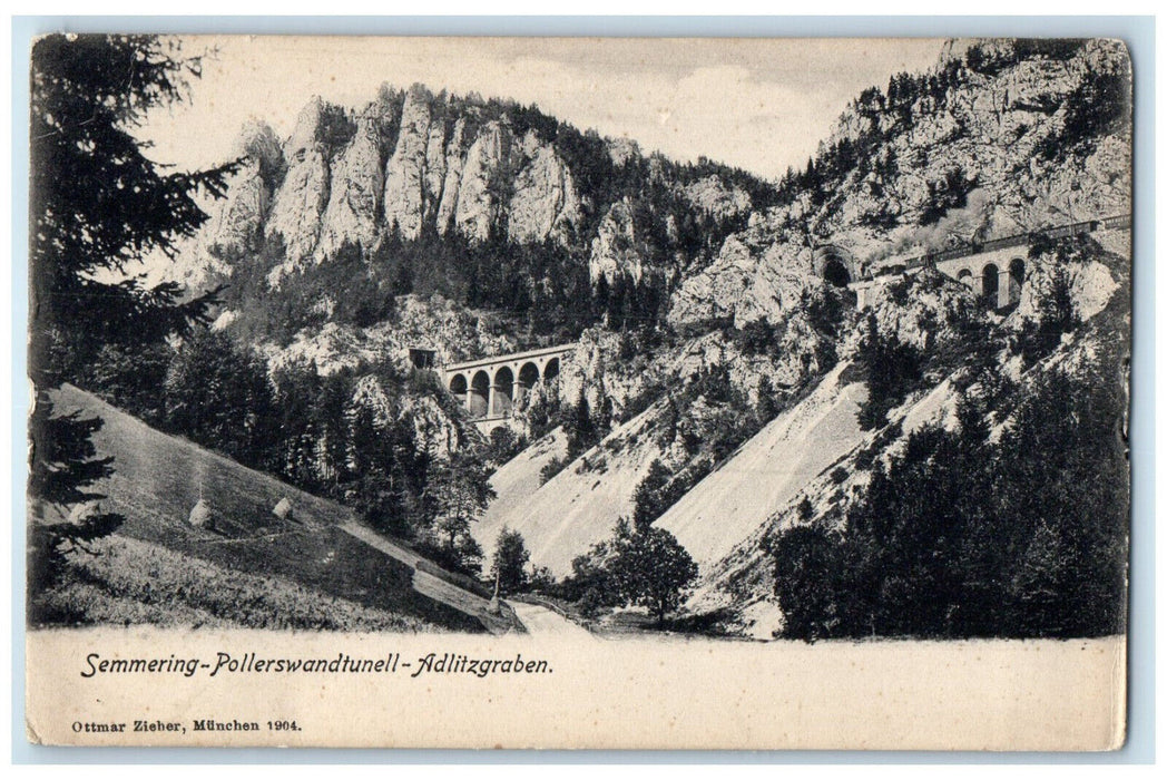 c1905 Semmering-Pollerswandtunell-Adlitzgraben Austria Unposted Postcard