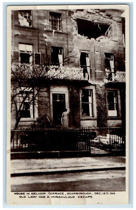 House In Belvoir Terrace Scarborough Canada, Lady Escape WWI RPPC Photo Postcard