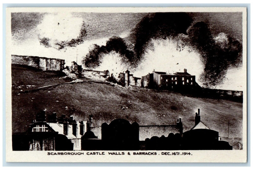 1914 Scarborough Castle Walls & Barracks Canada WWI RPPC Photo Antique Postcard