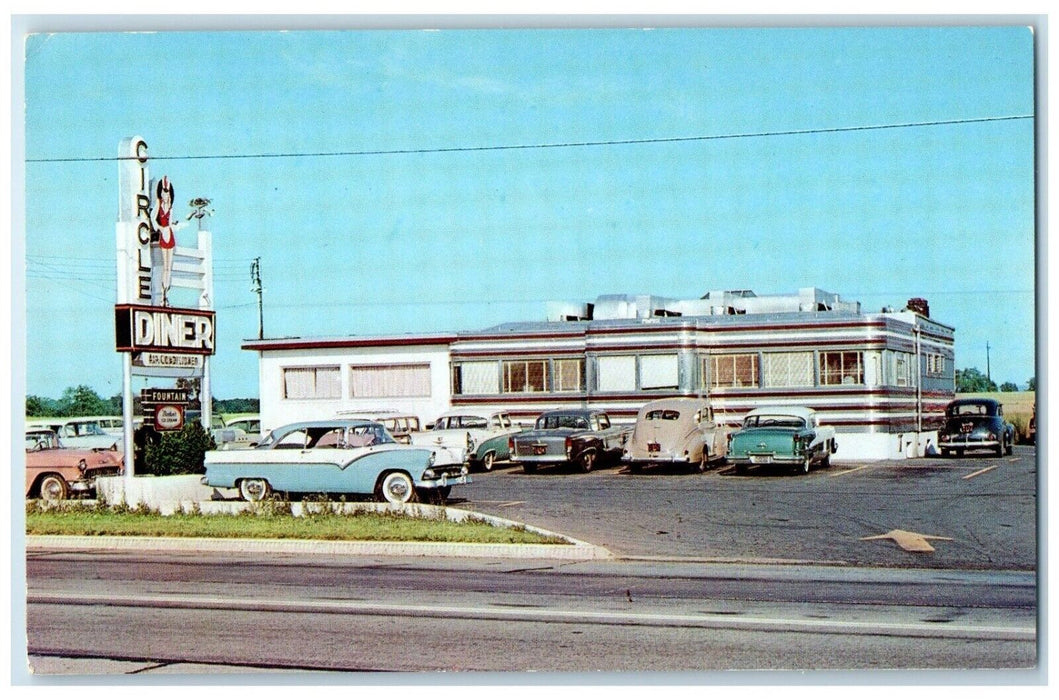 c1960 Circle Diner Flemington Circle Exterior Flemington New Jersey NJ Postcard