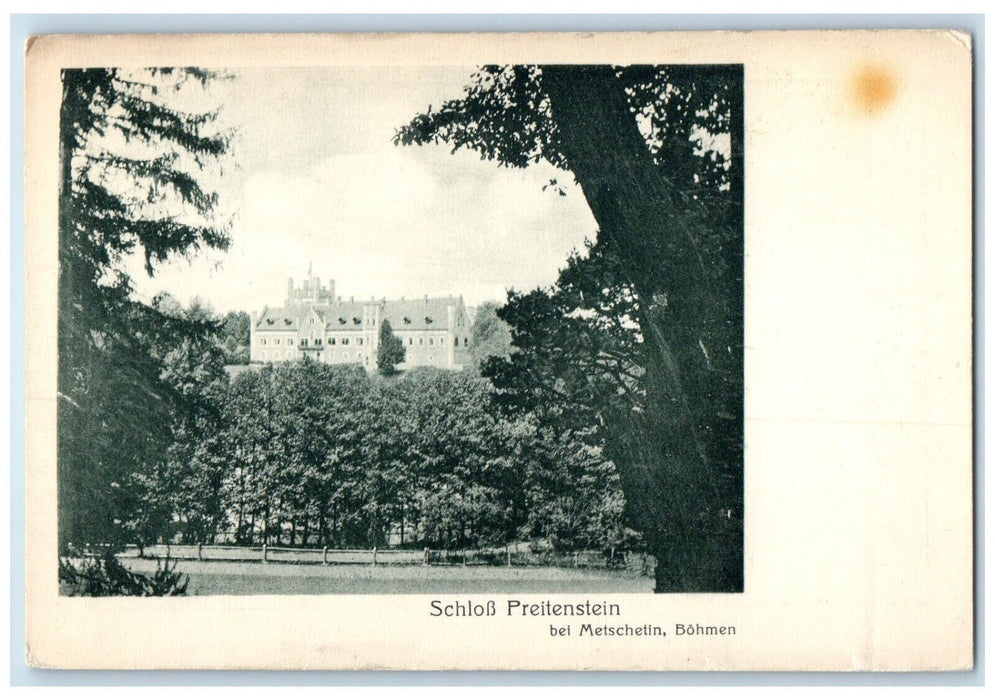 c1905 Preitenstein Castle Bei Metschetin Bohemia Czech Republic Postcard