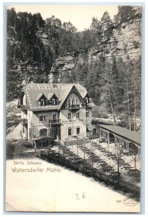 c1905 Waltersdorfer Muhle Sachs Switzerland Antique Unposted Postcard
