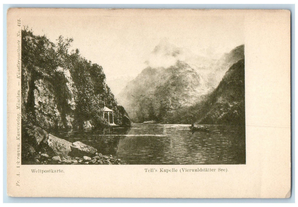 c1905 Tell's Chapel (Lake Lucerne) Switzerland Antique Unposted Postcard