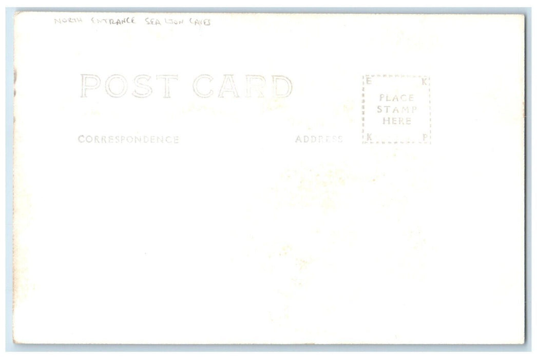 c1940's North Entrance Sea Lion Cave Stairway Oregon OR RPPC Photo Postcard