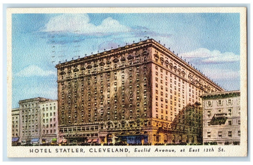 1945 Euclid Avenue East 12 St. Hotel Statler Exterior Cleveland Ohio OH Postcard