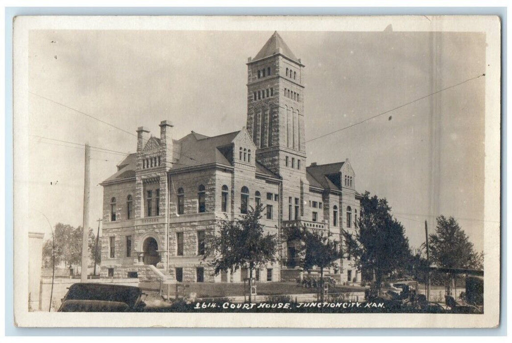 c1920's Geary County Court House Junction City Kansas KS RPPC Photo Postcard