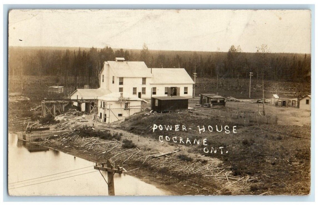 c1910's Power House Building View Cochrane Ontario Canada RPPC Photo Postcard