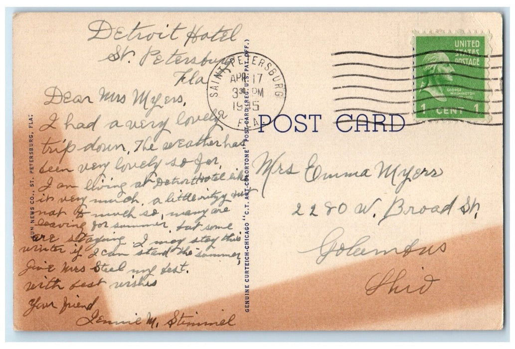 1935 Coast Guard Maritime Training Ships Anchor St. Petersburg Florida Postcard