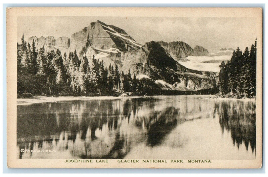 c1940 Josephine Lake Glacier National Park Montana MT Vintage Unposted Postcard