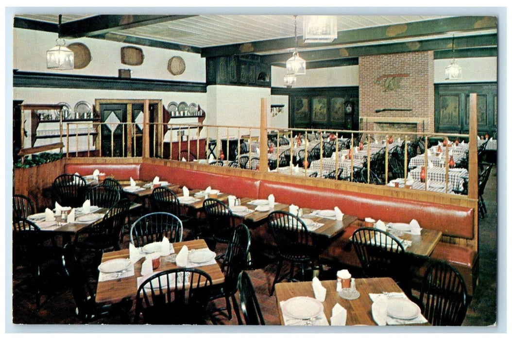 c1950's Eastland Motor Hotel Dining Room Interior Portland Maine ME Postcard