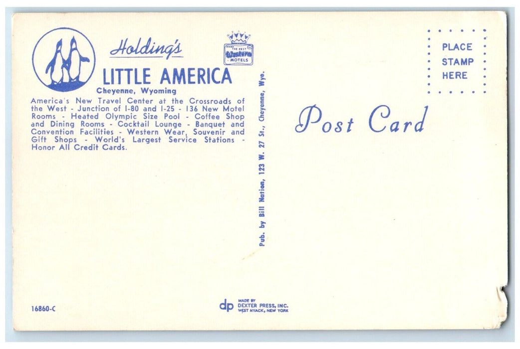 c1960's Holding Little America Travel Center Pool Cheyenne Wyoming WY Postcard