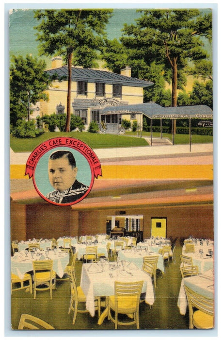 c1950's Charles Cafe Exceptionale Minneapolis Minnesota MN Dual View Postcard