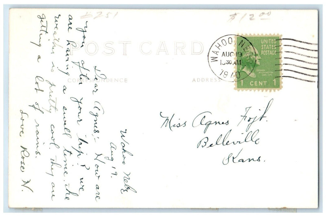 1910 Court House Building Car Wahoo Nebraska NE RPPC Photo Antique Postcard