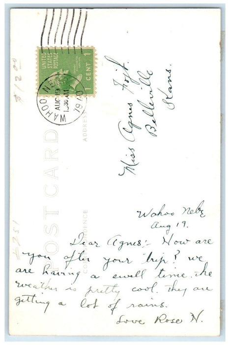 1910 Court House Building Car Wahoo Nebraska NE RPPC Photo Antique Postcard