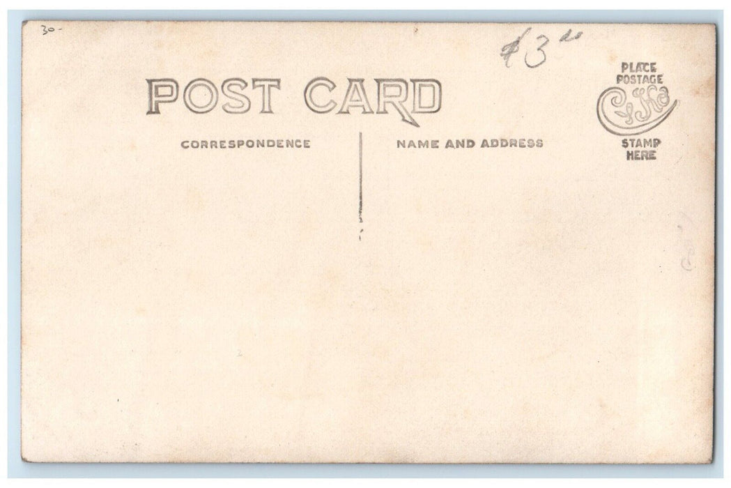 c1910's Man Riding Cow on Farm Cattle Livestock RPPC Photo Antique Postcard