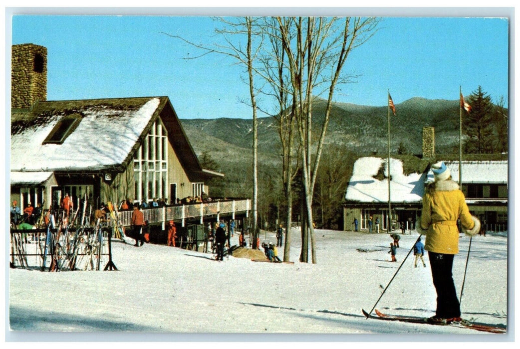 c1950's Base Lodge On Mount Tecumseh Waterville Valley NH Winter Scene Postcard