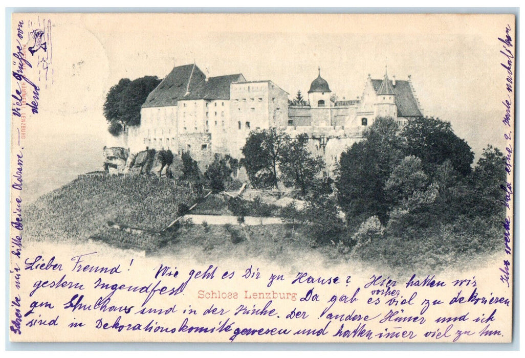 1899 View of Lenzburg Castle Lenzburg Switzerland Posted Antique Postcard