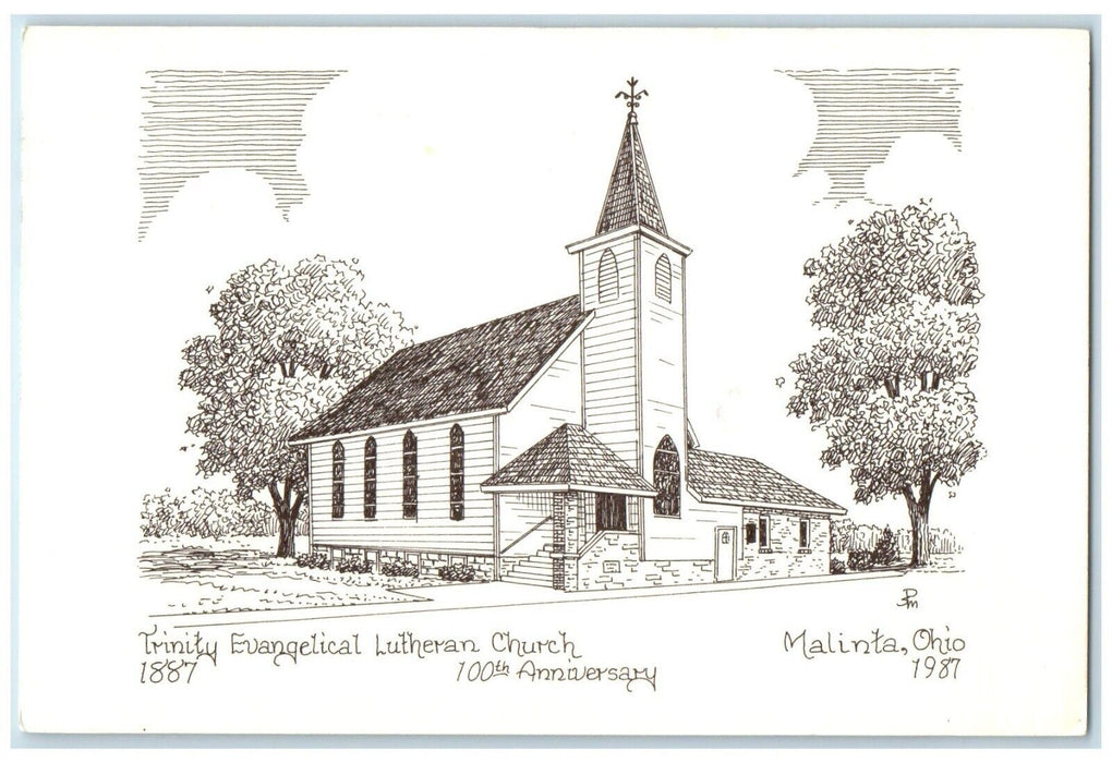 1988 Trinity Evangelical Lutheran Church Malinta Ohio OH Posted Vintage Postcard