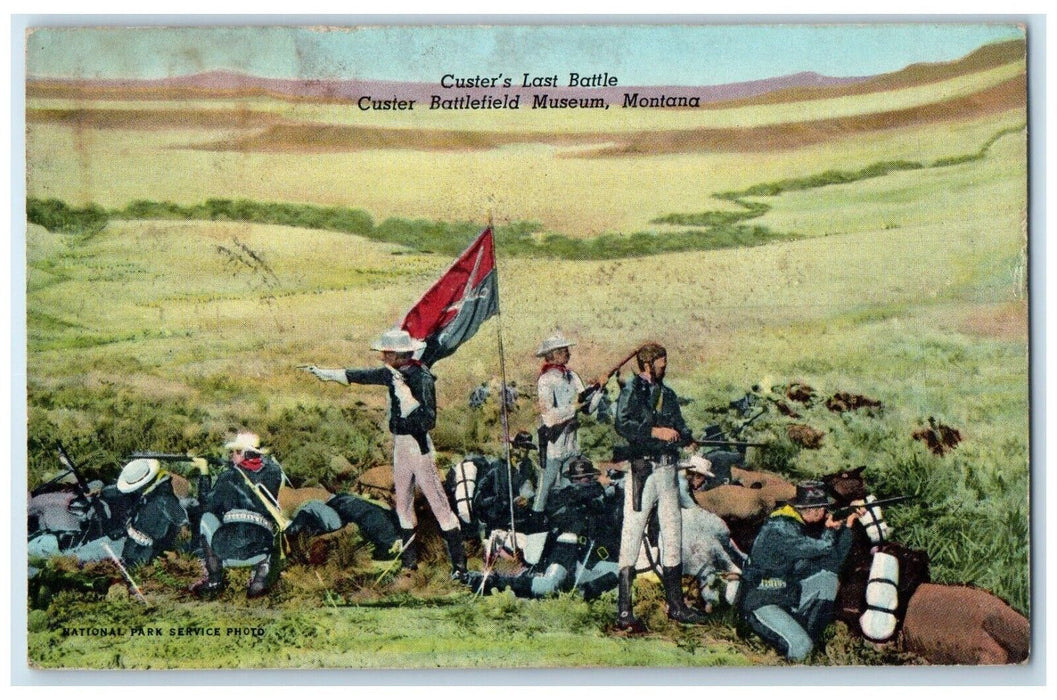 1934 Custer's Last Battle Custer Battlefield Exterior Museum Montana MT Postcard
