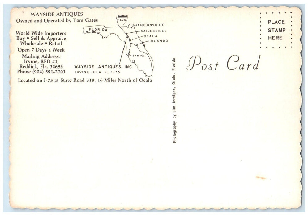 Wayside Antiques I-75 At State Road 318 Ocala Florida FL Multiview Postcard