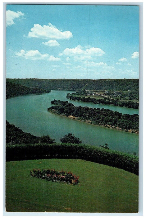 1981 Aerial View Of Ohio River Steubenville Ohio OH Posted Vintage Postcard