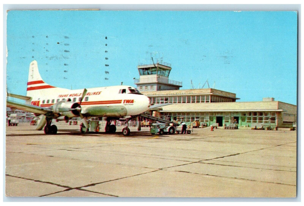 1956 Baer Field Municipal Airport Airplane Fort Wayne Indiana IN Posted Postcard